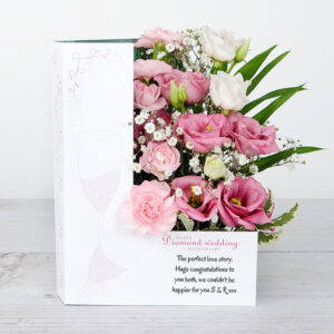 Veronica, Cerise Santini, Wax Flowers And Purple Asters Flowercard (Diamond Anniversary)
